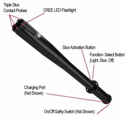 El. paralizator Police Force 9,000,000V Tactical Stun Baton Flashlight - Image 4