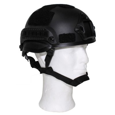 Čelada airsoft, US Helmet, "MICH 2002", rails, black, ABS-plastic