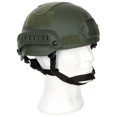 Čelada airsoft, US Helmet, "MICH 2002", rails, OD, ABS-plastic