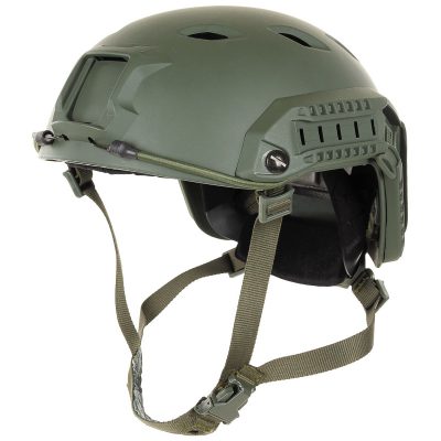 Čelada airsoft, US Helmet, FAST-paratroopers , OD green, rails, ABS-plastic