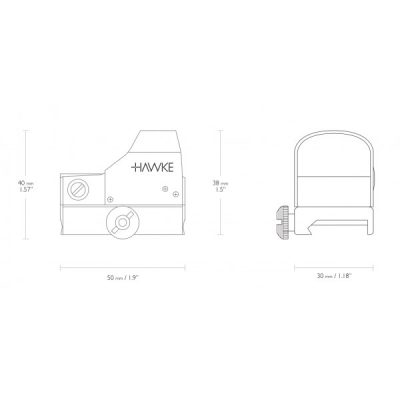 Red dot - Rdeča pika Hawke Reflex Sight Weaver (avtomatsko ugašanje) - Image 3