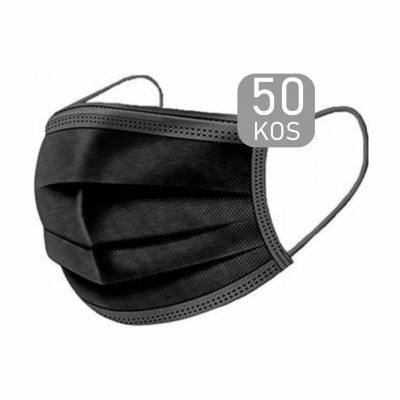 Zaščitna maska odrasla črna 50 kos