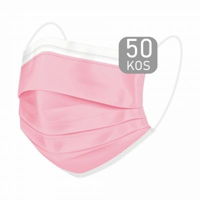 Zaščitna maska odrasla roza 50 kos
