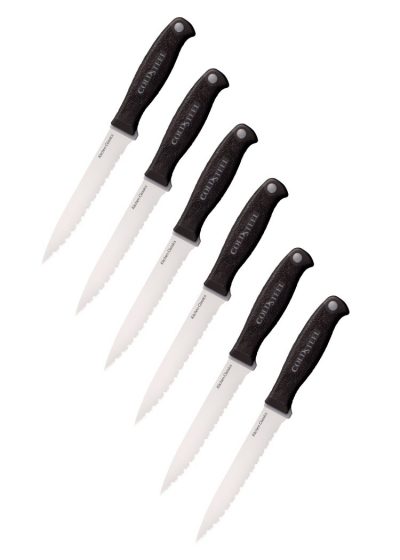 Set  6 Nožev,  Cold Steel Set of 6 Steak Knives, Kitchen Classics, with improved handles