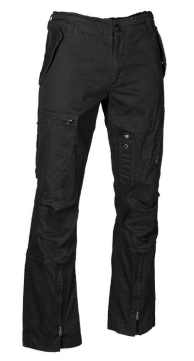 Hlače BLACK COTTON PREWASH PILOT PANTS ′STRAIGHT CUT′