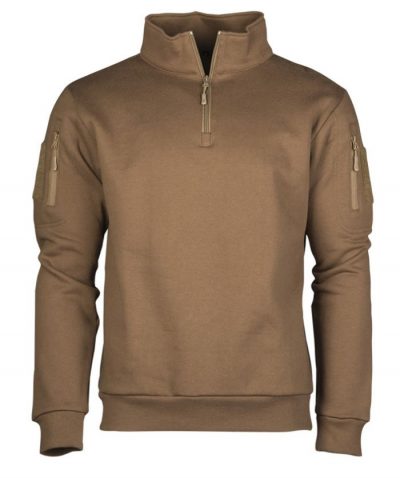 DARK COYOTE TACTICAL SWEATSHIRT WITH ZIPPER