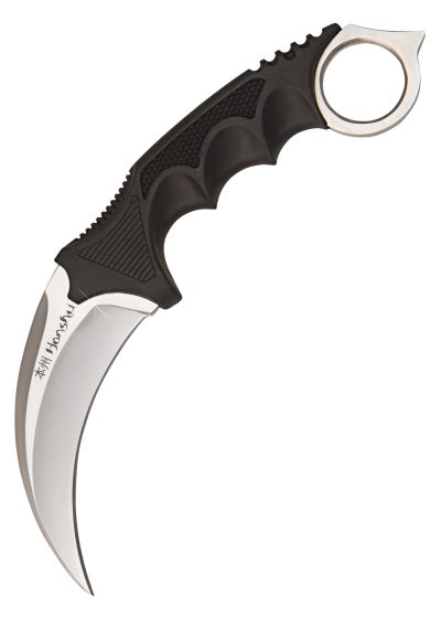 Nož Honshu karambit knife, silver colored, with boot sheath